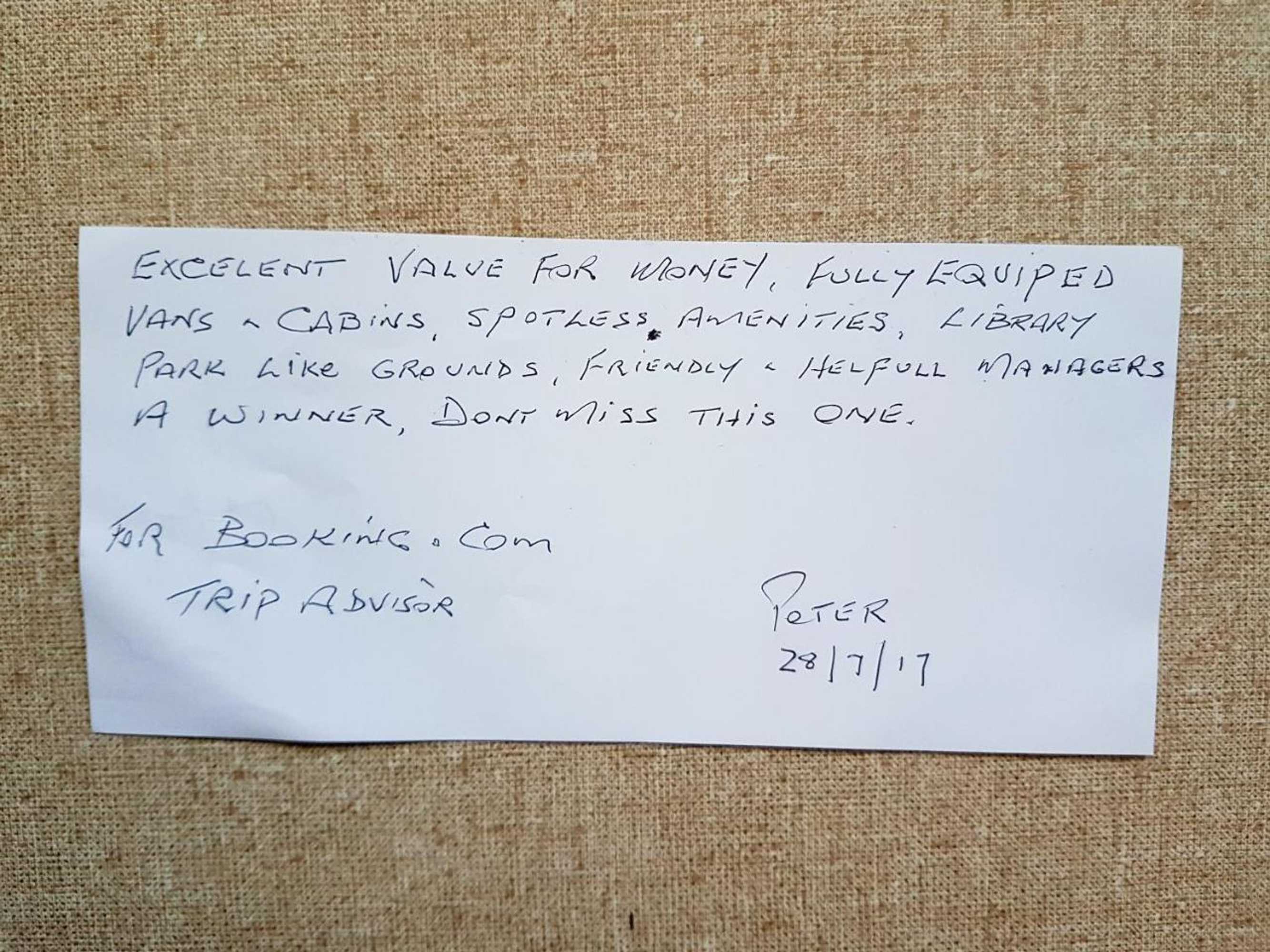 Gift card for Rose City Caravan Park