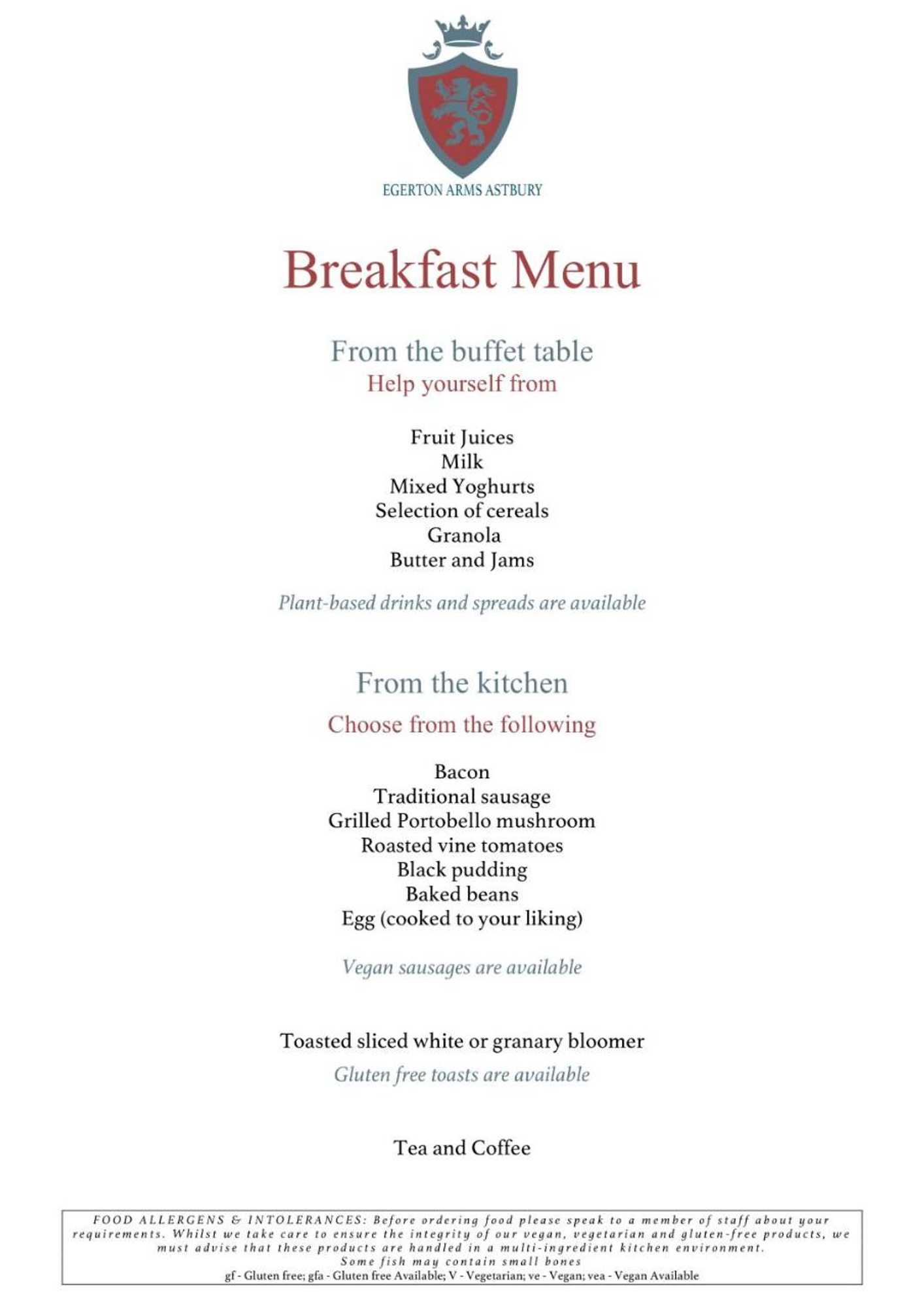 Gift card for The Egerton Arms Astbury Gift card for The Egerton Arms Astbury