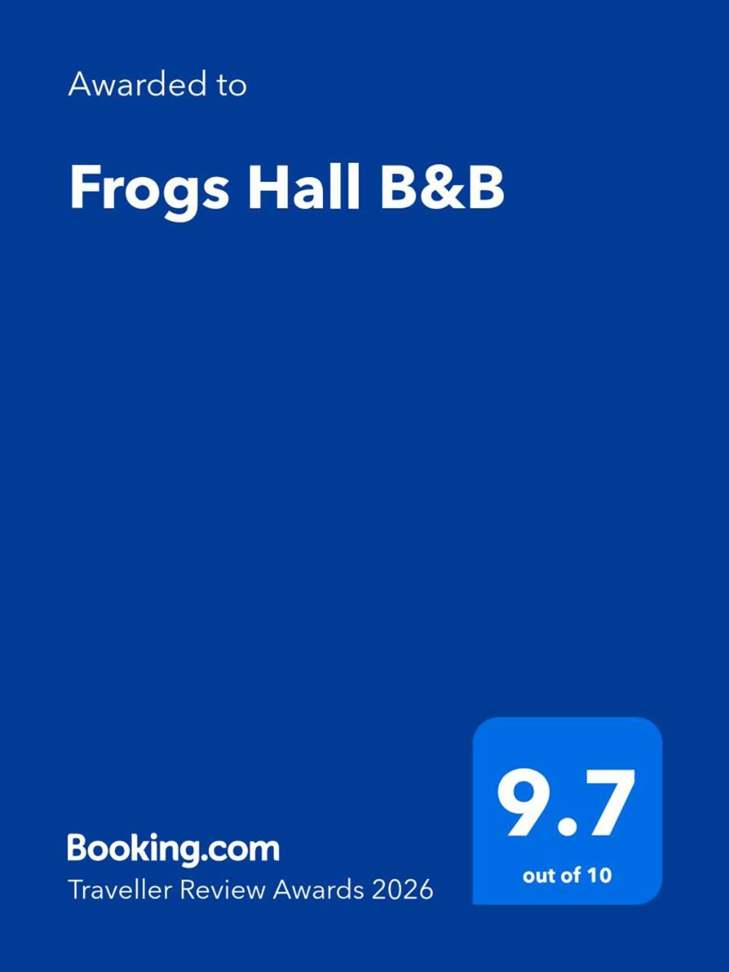 Gift card for Frogs Hall B&b