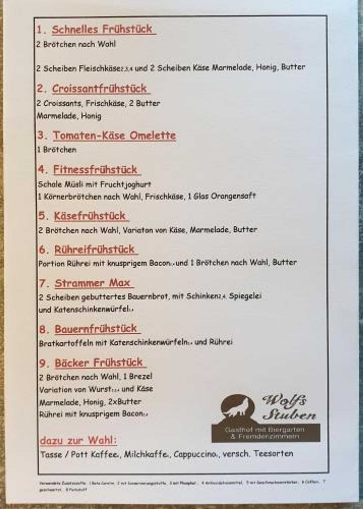 Gift card for Gasthof Wolfs Stuben Gift card for Gasthof Wolfs Stuben