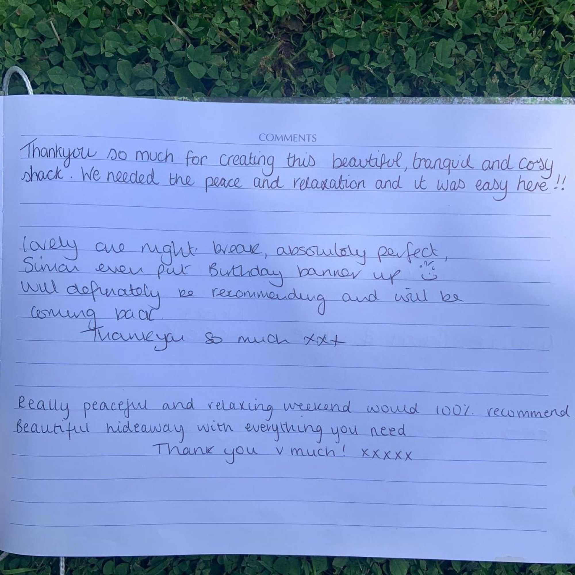 Gift card for The Hideaway at Duffryn Mawr Self Catering Cottages