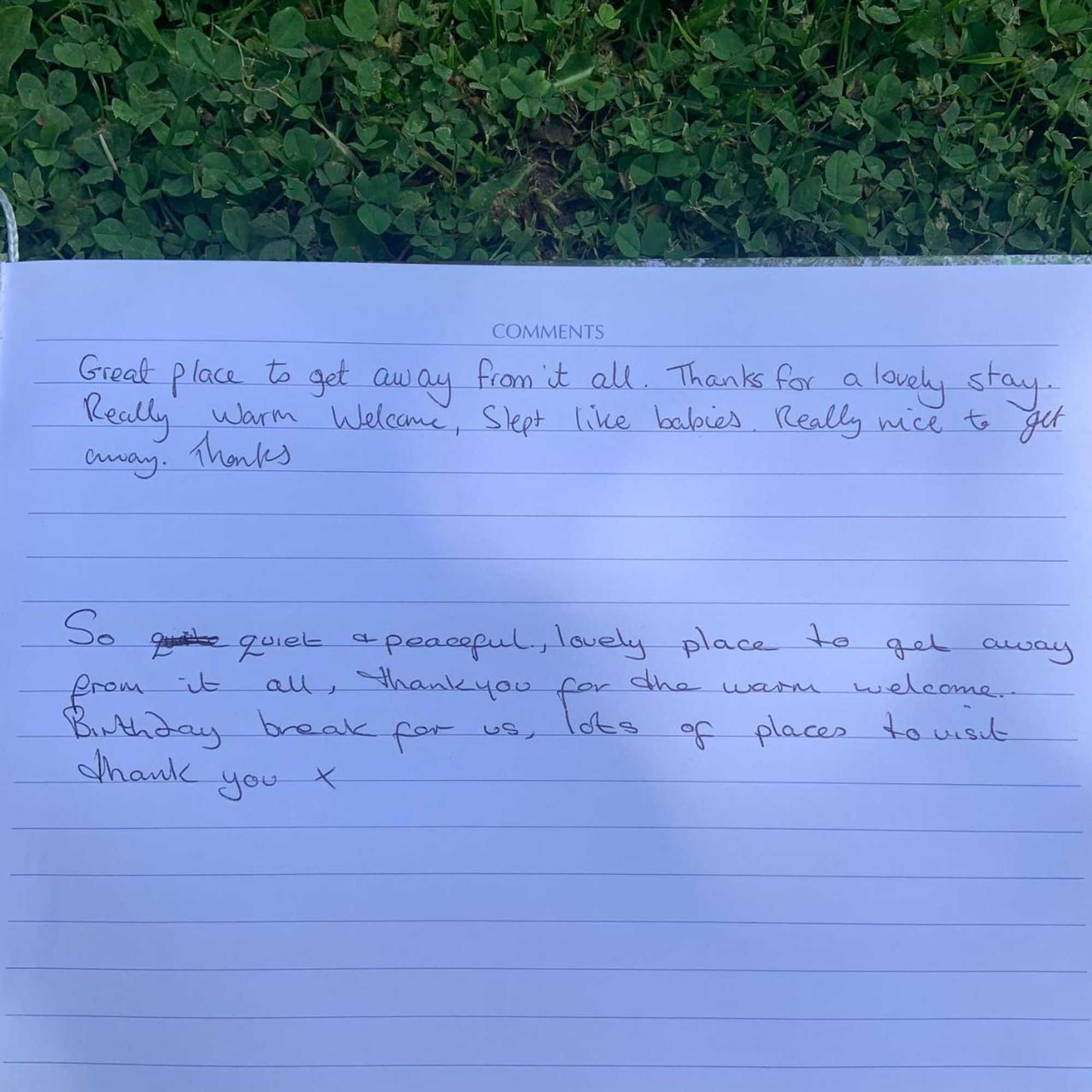 Gift card for The Hideaway at Duffryn Mawr Self Catering Cottages