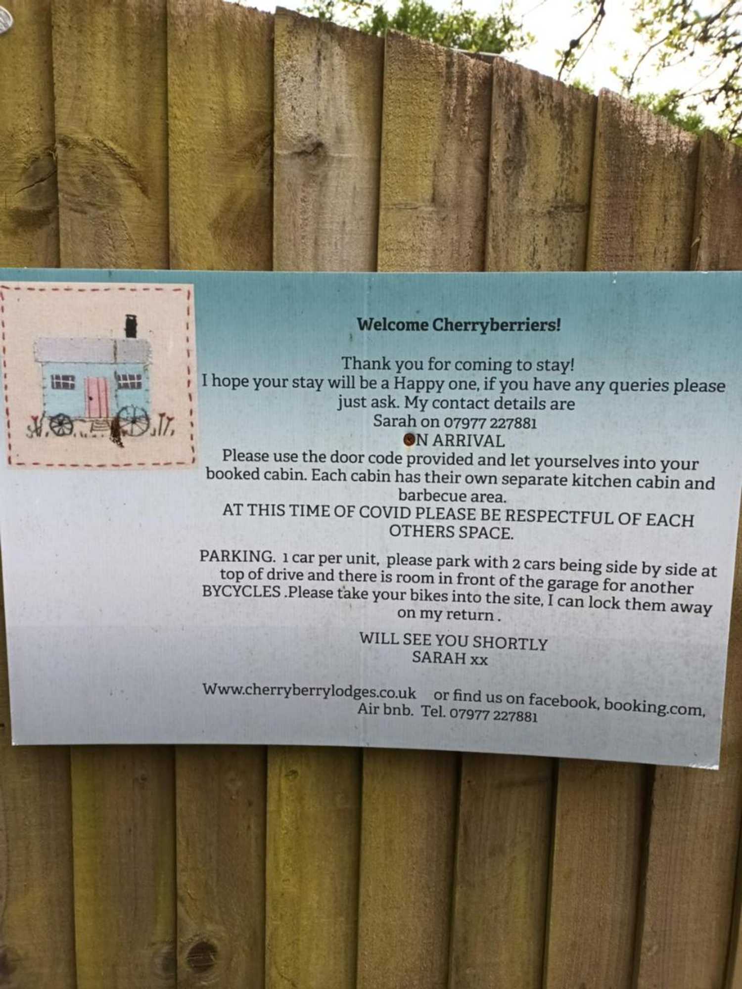 Gift card for Cherryberry Lodges