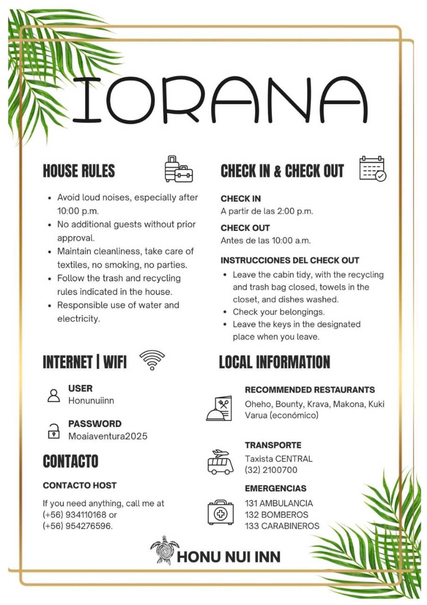 Gift card for Cabañas Honu Nui