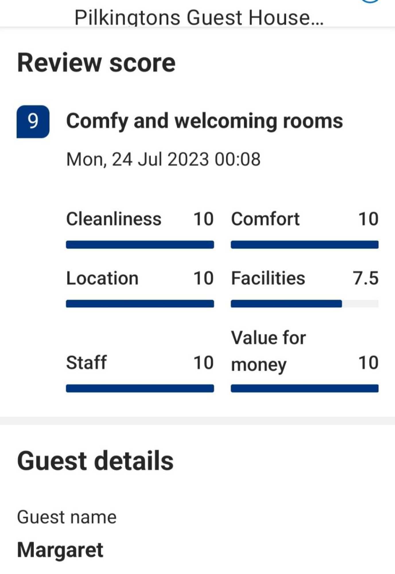 Gift card for Pilkingtons Guest House Accrington