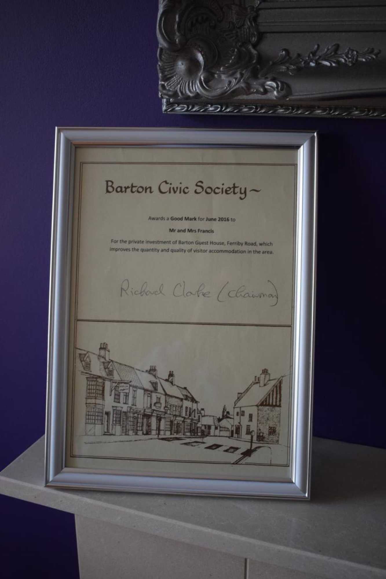 Gift card for Barton Guest House