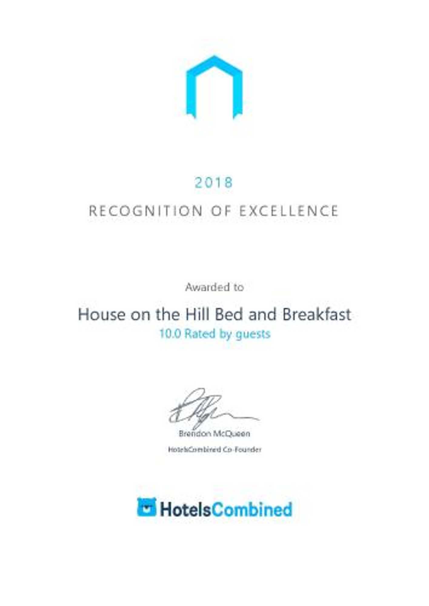 Gift card for House on The Hill Bed And Breakfast Gift card for House on The Hill Bed And Breakfast