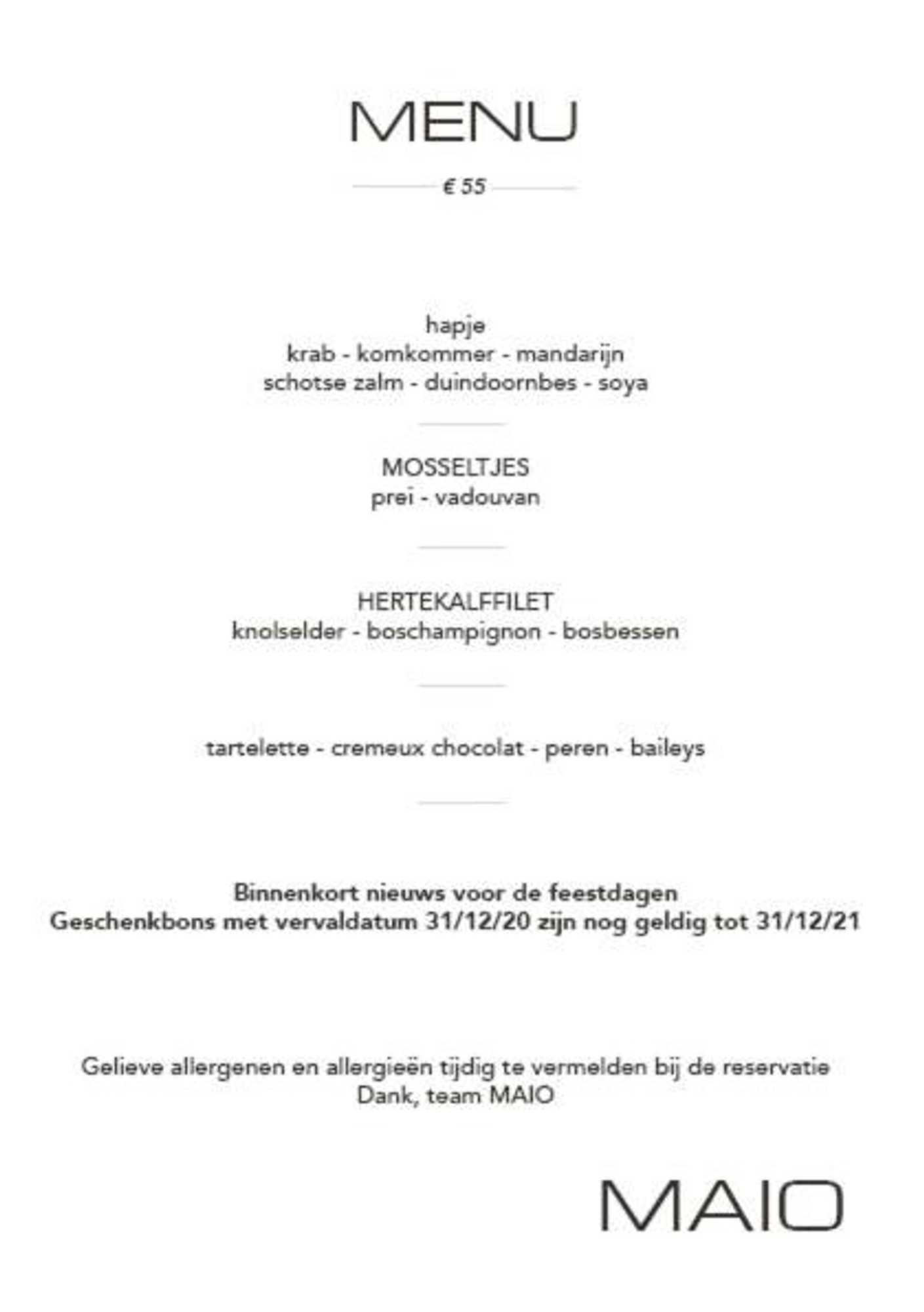 Gift card for Maio B&b en Dinner